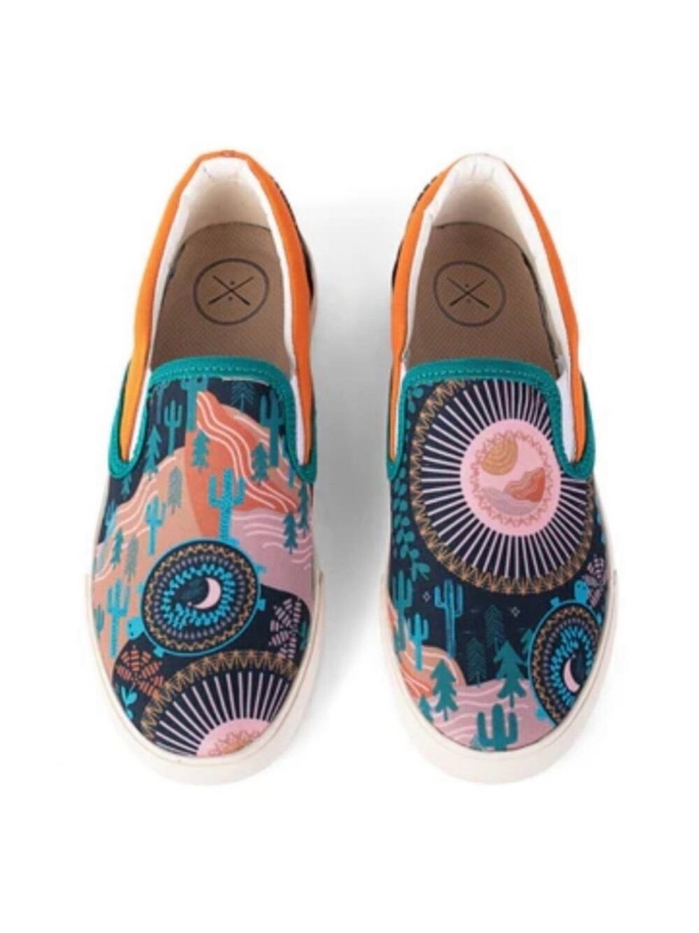 Inkkas Socorro Aztec Dessert Boho Turtle Slip On Sneakers W 11 / M 9